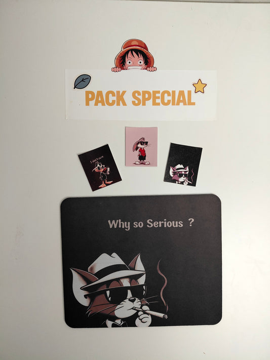 Tapis de Souris  "Tom"+ Pack de 3 Stickers